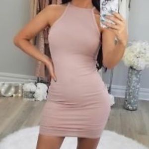 Carli Bybel X Missguided bodycon square neck dress